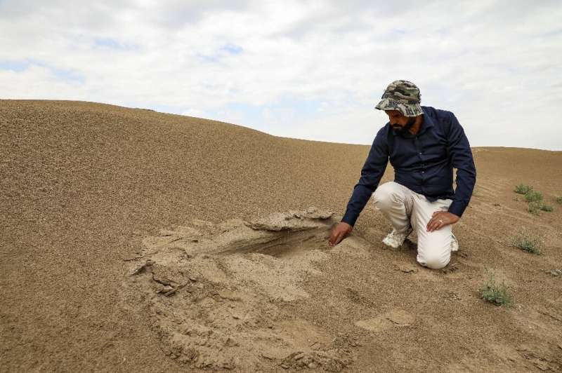 Las tormentas de arena han comenzado lentamente a revertir años de trabajo, dice el arqueólogo iraquí Aqeel al-Mansrawi.