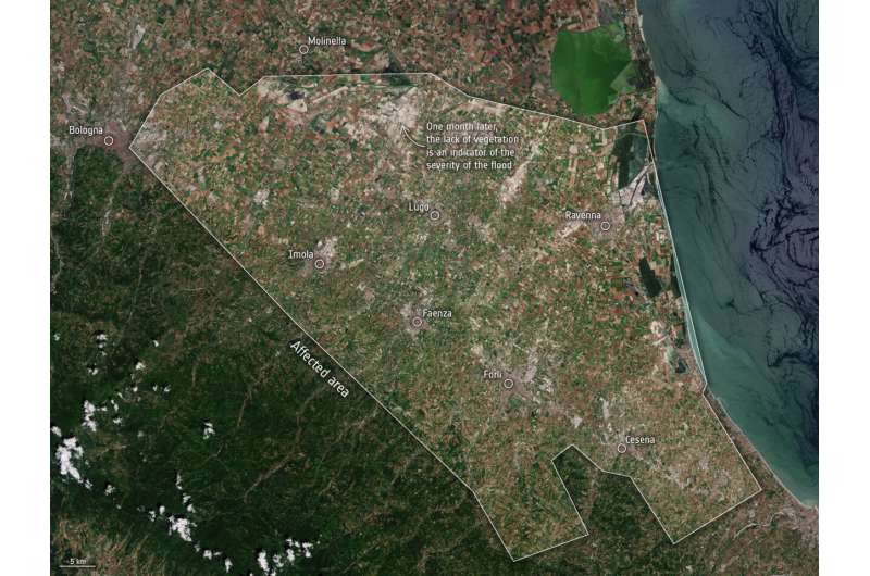 Satellites map aftermath of Emilia-Romagna floods