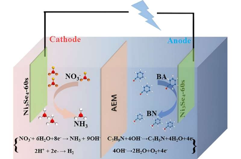 Selenium vacancies regulate d-band centers in Ni3Se4 toward paired electrolysis in anion-exchange membrane electrolyzers for upgrading N-containing compounds