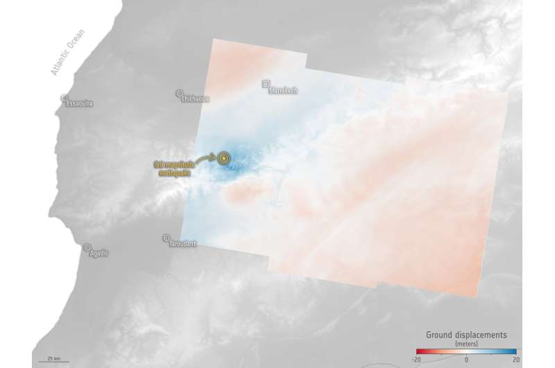 Sentinel-1 reveals shifts from Morocco earthquake