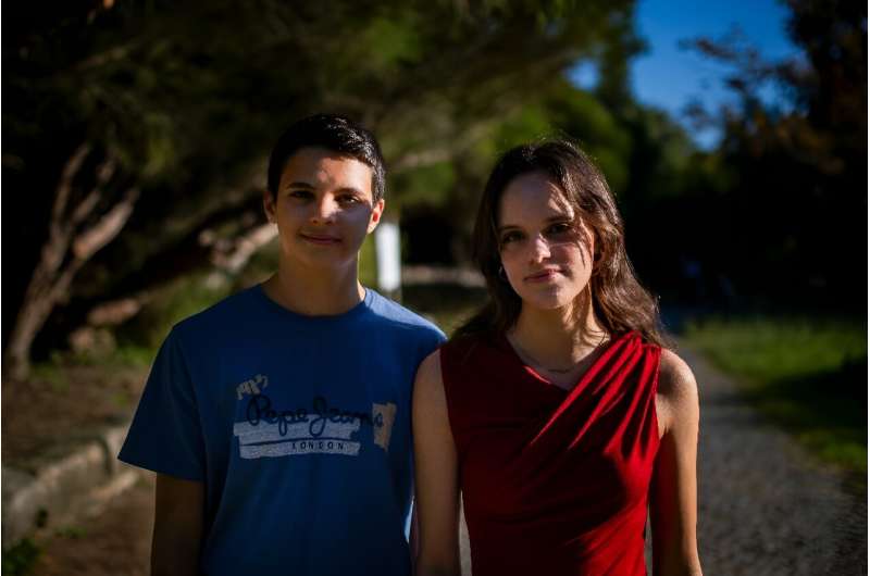 Sister and brother Sofia Oliveira, 18, and her brother Andre, 15, are among the young Portuguese people taking the case