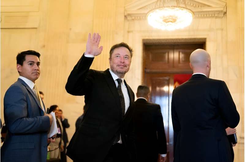 SpaceX, Twitter and electric car maker Tesla CEO Elon Musk, arrives for a US Senate bipartisan Artificial Intelligence (AI) Insi