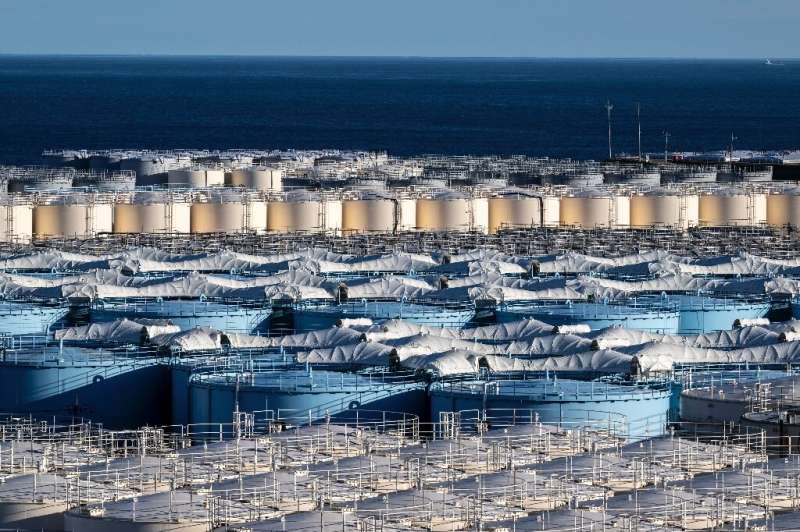 Storage tanks for treated waste water at the Tokyo Electric Power Company's (TEPCO) Fukushima Daiichi nuclear power plant