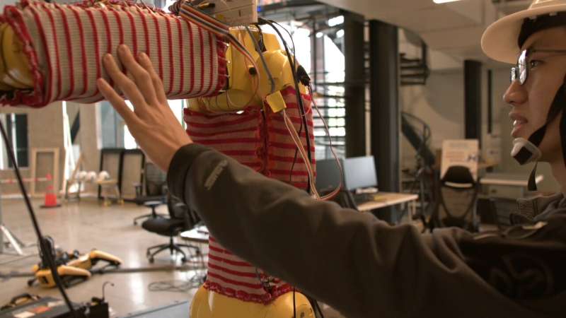 Sweater-wrapped robots can feel and react to human touch