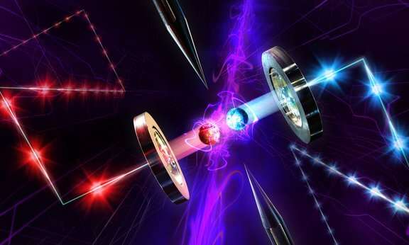 Telecom-wavelength quantum repeater node transmits quantum information over tens of kilometers
