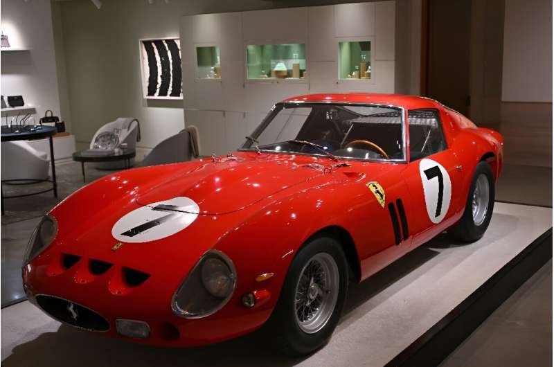 The 1962 Ferrari 250 GTO is displayed at a preview at Sotheby’s in New York on November 2, 2023