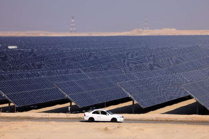 The Al Dhafra Solar Photovoltaic Independent Power Producer project, in the United Arab Emirates' capital Abu Dhabi, seen on Jan