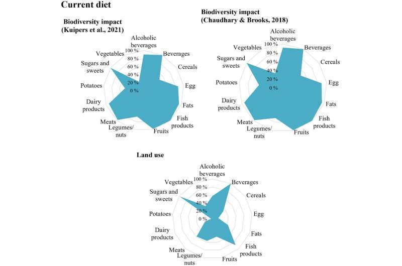 The amount of imported products and meat in the Finnish diet has the most significant impact on global biodiversity loss
