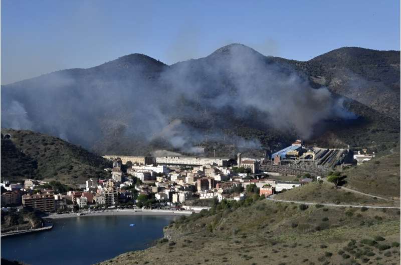 The blaze reached the outskirts of Portbou, near the Spanish-French border