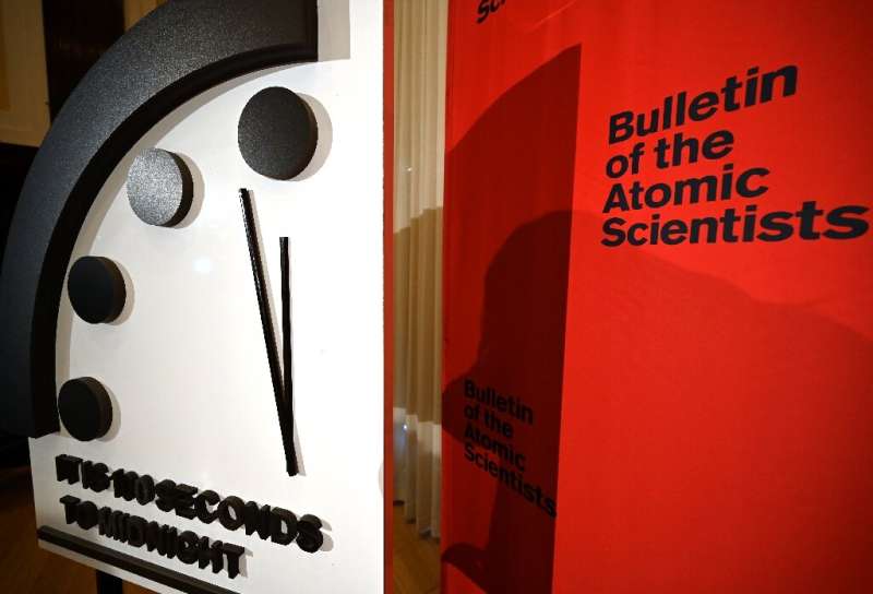 The 'Doomsday Clock' of the Bulletin of the Atomic Scientists is currently set at 100 seconds to midnight