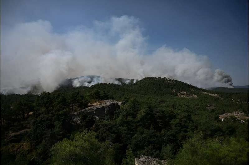 The EU's civil protection service said the fire in northeastern Greece has burnt over 810 square kilometres (310 square miles)