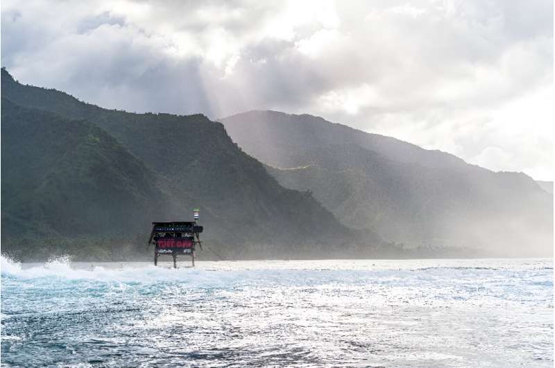 The existing wooden judging tower in Teahupoo is believed to be unsafe