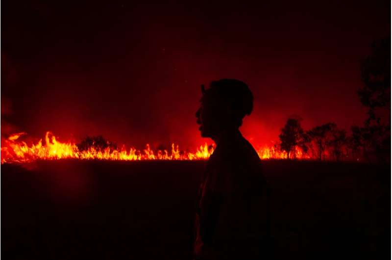 The fire has burned through 75 hectares of peatland in the Ogan Ilir regency of South Sumatra province and around the toll road 