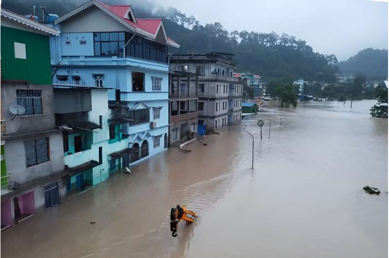 The Indian army said that 23 soldiers were missing after a powerful flash flood caused by intense rainfall tore through a valley in mountainous Sikkim state
