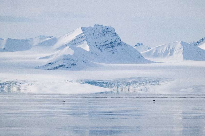 The Nansenbreen glacier in the Svalbard Archipelago in May 2022