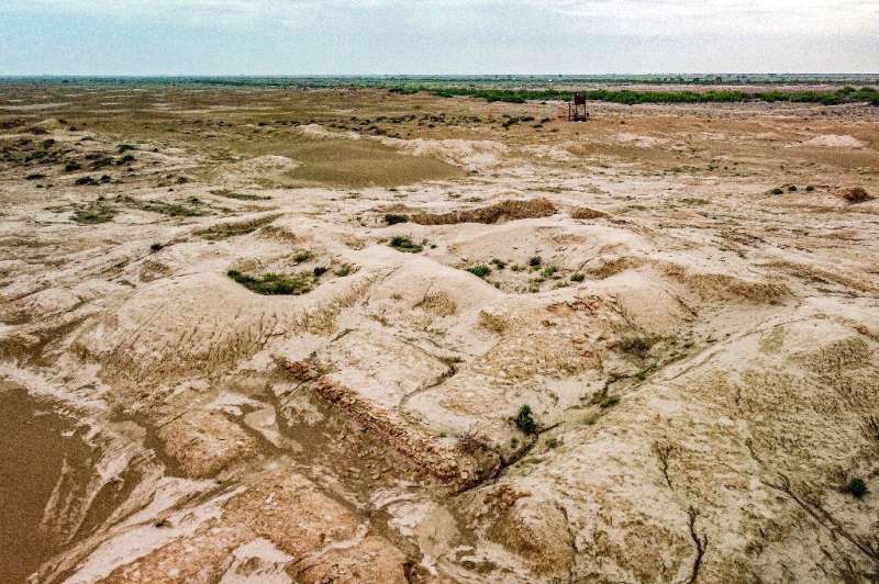 The problems at Umm al-Aqarib are compounded by salinisation, when water evaporates so quickly that the soil does not reabsorb t