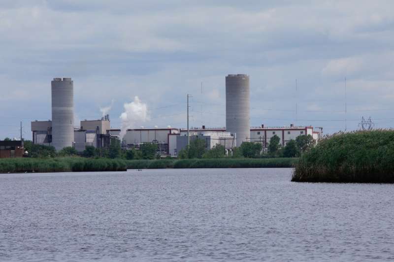 The Public Service Electric and Gas Company power plant sits near the Hackensack River in Secaucus, New Jersey