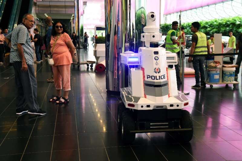 The robots are equipped with cameras, sensors, speakers, a display panel, blinkers and a siren