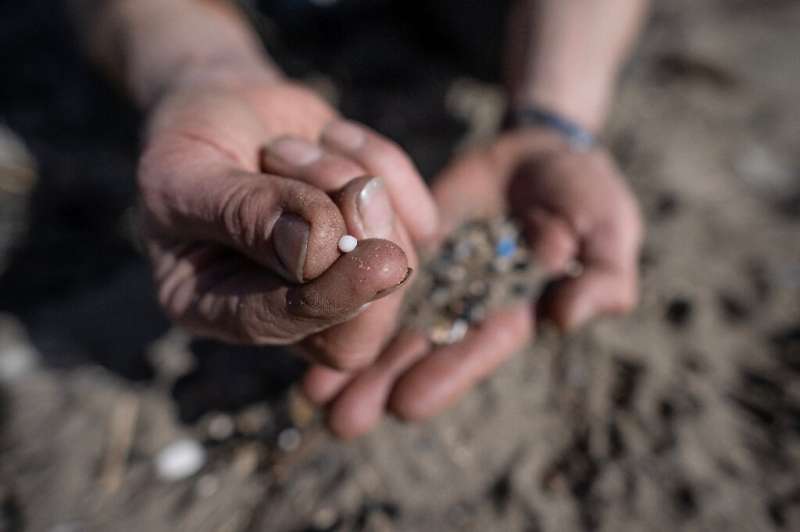 The size of a lentil, the tiny bits of plastic are used by industry to manufacture plastic products