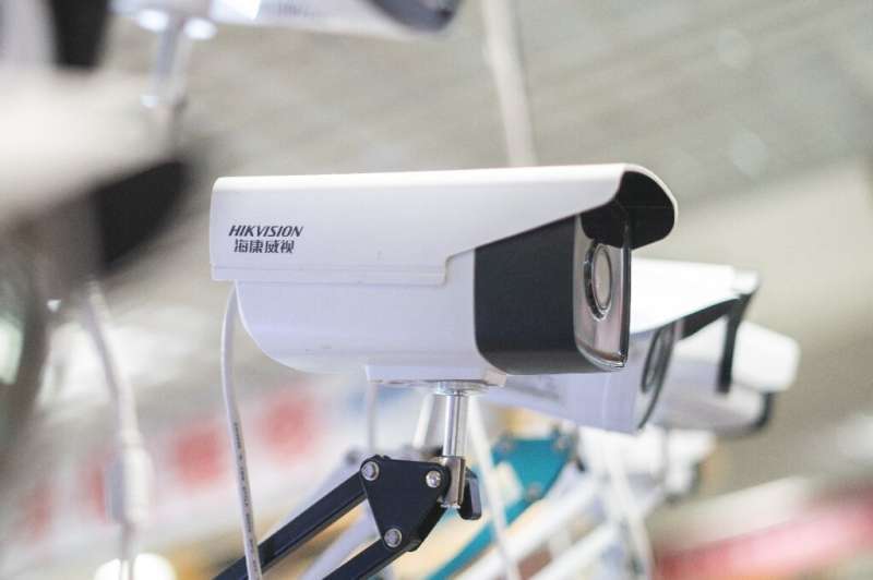 The US banned the importation of surveillance equipment made by Hikvision, seen here, and Dahua in November because it posed a '