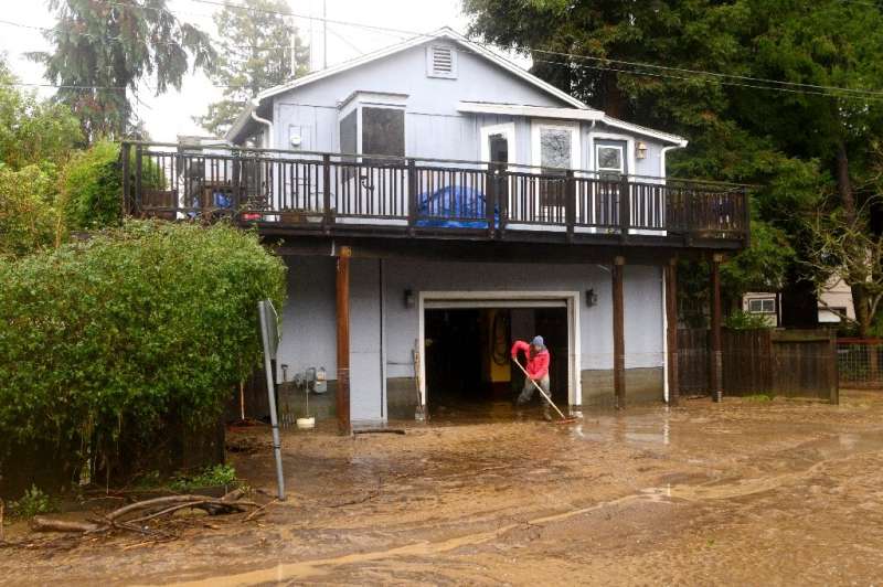 The US west coast has been battered by weeks of downpours and heavy winds, causing flooding in drought-stricken regions