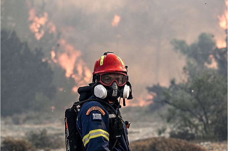 Thousands of people have fled the flames on the Greek island of  Rhodes at the weekend