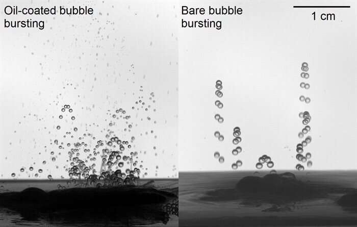 Tiny yet hazardous: New study shows aerosols produced by contaminated bubble bursting are far smaller than predicted