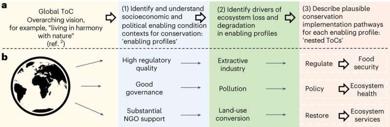 Translating global theories of change into tangible steps for conservation of ecosystems