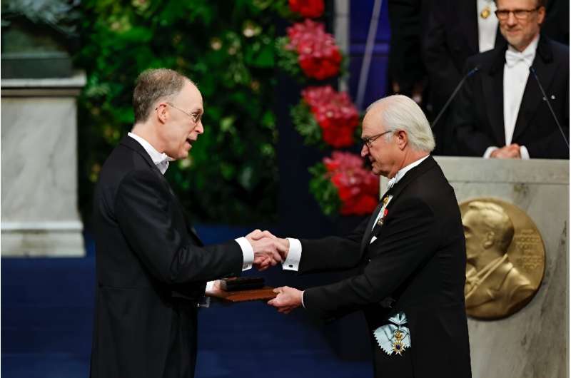 US economist Douglas Diamond receiving last year's Nobel prize for economic from Sweden's King Carl XVI Gustaf of Sweden in Stockholm last November