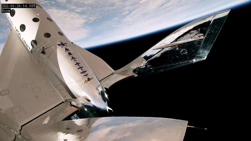 Virgin Galactic's Unity spacecraft during Unity 25 mission, billed as the final test before commercial flights