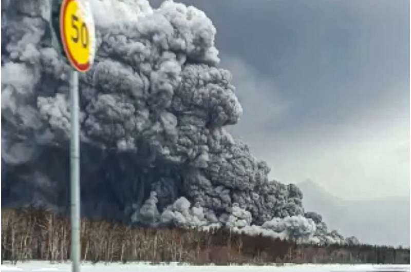 Volcano eruption in Russia's Kamchatka spews vast ash clouds