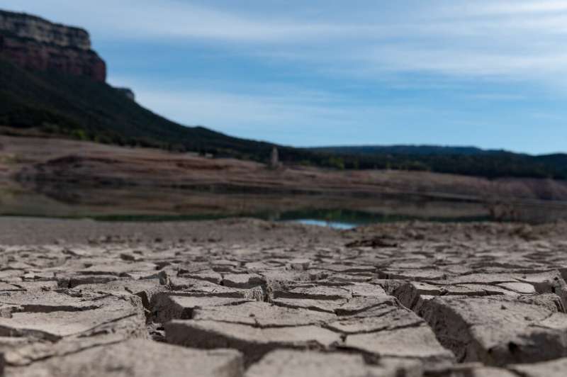 Water levels are critically low in the Sau reservoir in Catalonia which is at 6.6% percent capacity