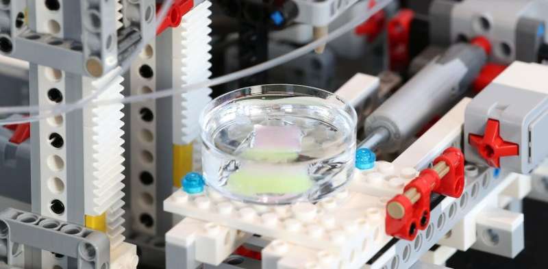 We built a human-skin printer from Lego and we want every lab to use our blueprint