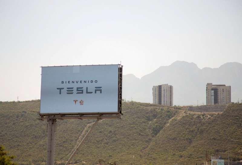 'Welcome Tesla' reads a billboard in the northern Mexican city of Monterrey, where the US electric car maker plans to open a giant truth