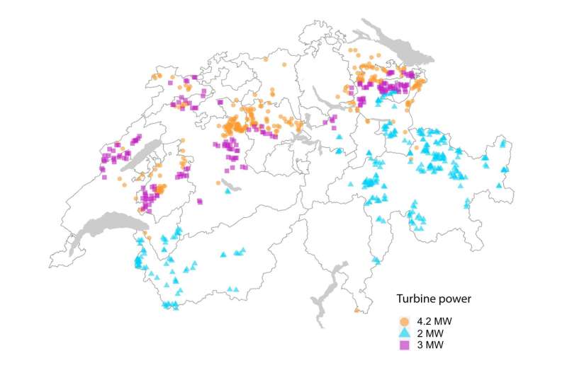 Where should wind turbines be built in Switzerland?