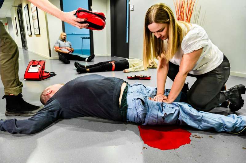 Where to place bleeding control first aid equipment to maximize lives saved
