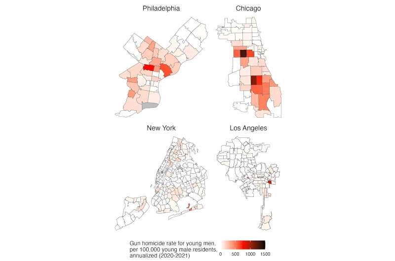 Young men in violent parts of Philadelphia, Chicago die from guns at a higher rate than US troops in the heat of battle