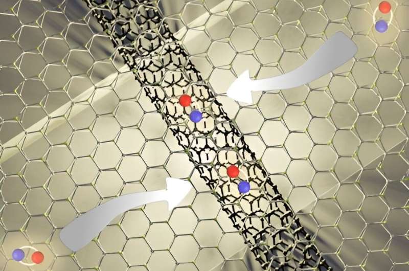 A 2D 'antenna' boosts light emission from carbon nanotubes