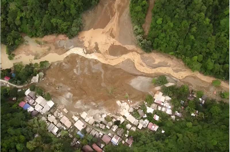 A gold mining village in the Philippines was buried under earth last month when the side of a mountain collapsed