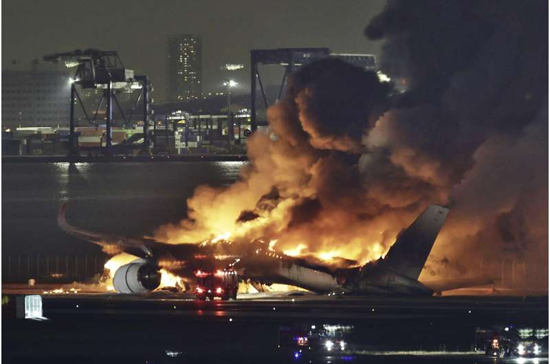 A jet's carbon-composite fiber fuselage burned on a Tokyo runway. Is the material safe?