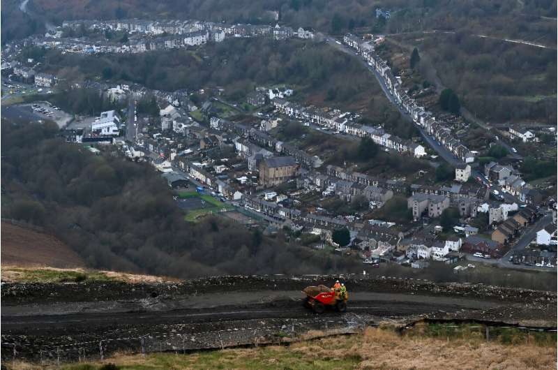 A landslip of old mining debris hit Tylorstown in south Wales in 2020
