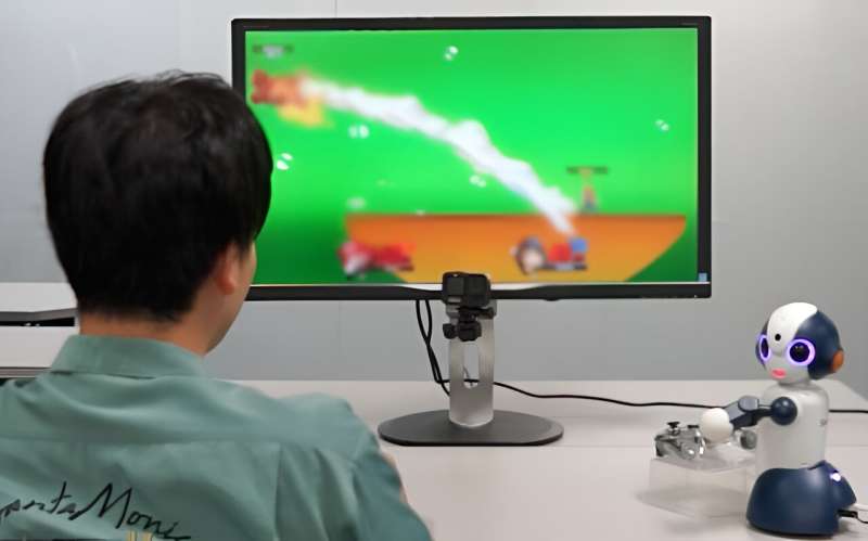 A robot that can play vidoegames with humans