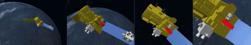 An adaptive method to detumble non-rigid satellites using robots