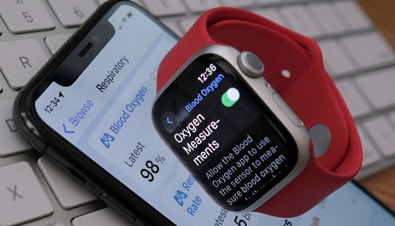 Apple Watch 9 menampilkan pengaturan deteksi tingkat oksigen darah