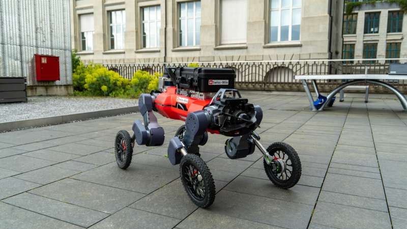 An autonomously navigating wheeled-legged robot