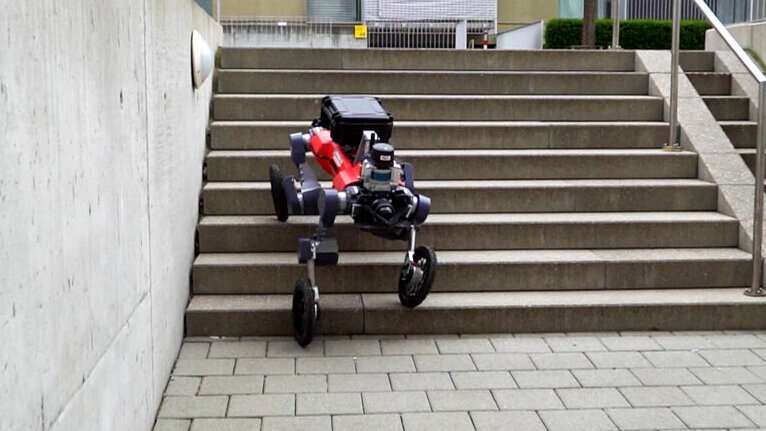 An autonomously navigating wheeled-legged robot