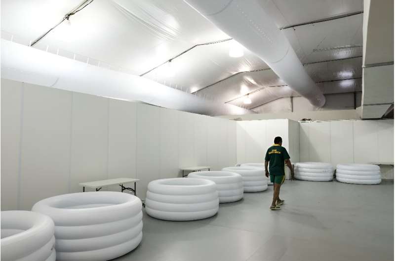 An icebath room at the 2016 Rio Olympics
