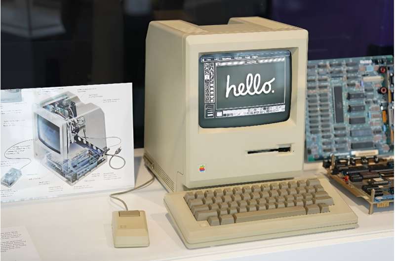 An original Macintosh computer on display at the Computer History Museum in Mountain View, California