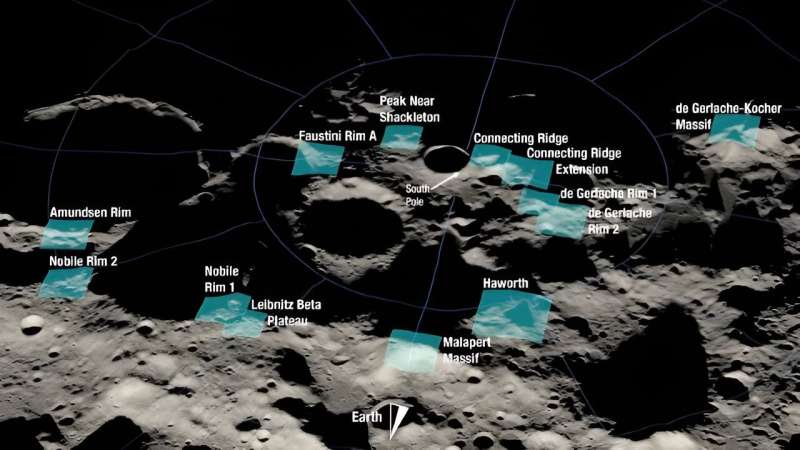 Artemis III landing sites identified using mapping and algorithm techniques