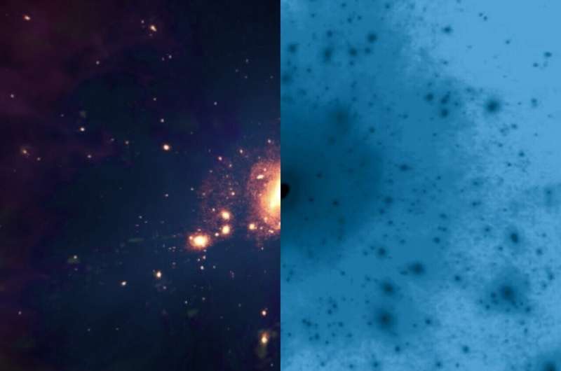 Astronomers observe the effect of dark matter on the evolution of the galaxies